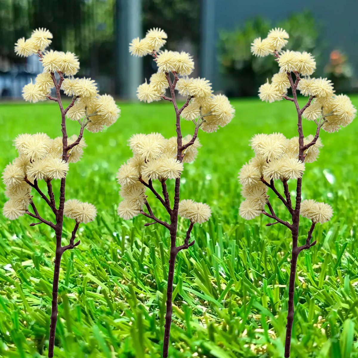 Kit 6 Plantas Artificiais Mamona Jardim Ornamental De 70cm