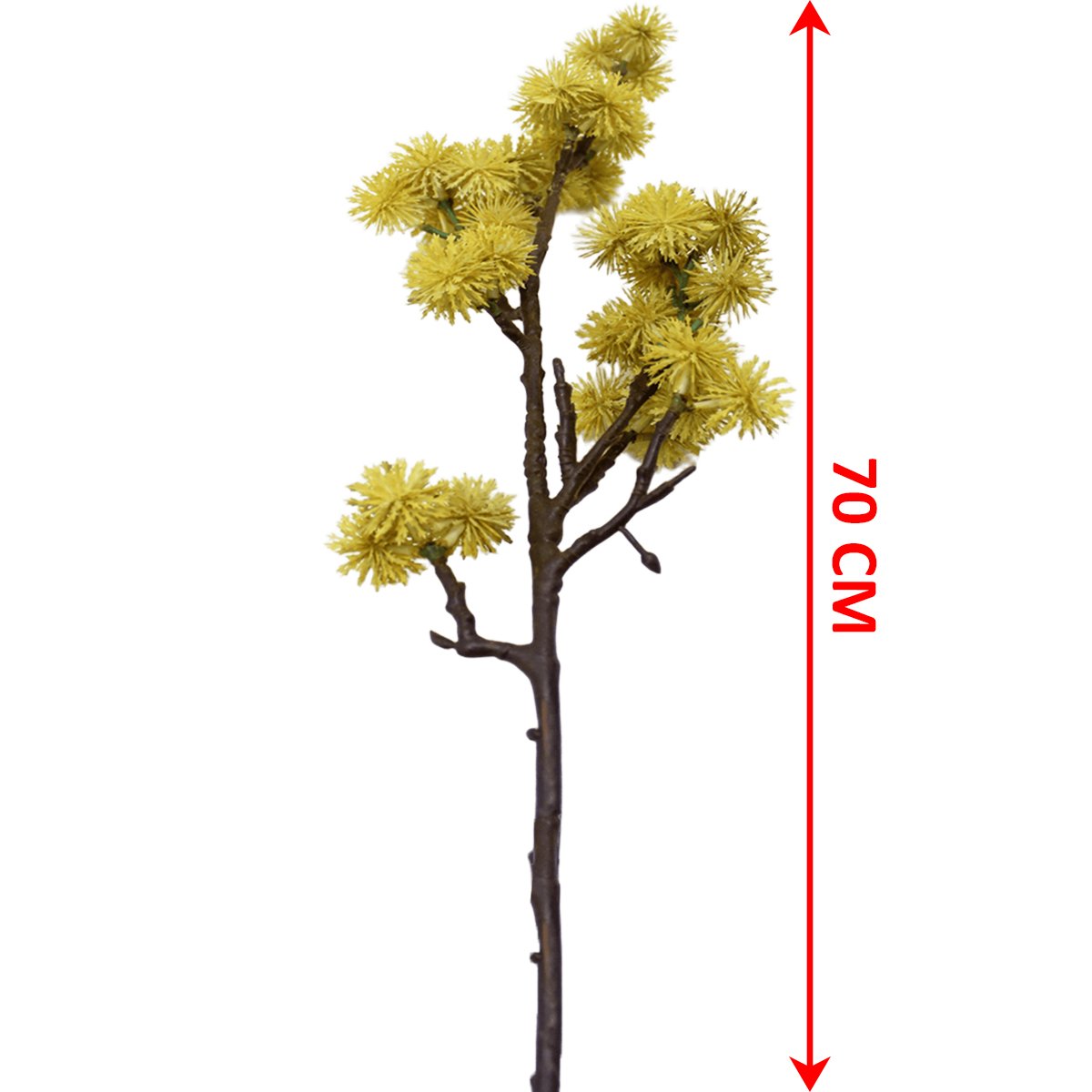 Kit 6 Plantas Artificial Mamonas Amarelo Escuro Jardim 70cm