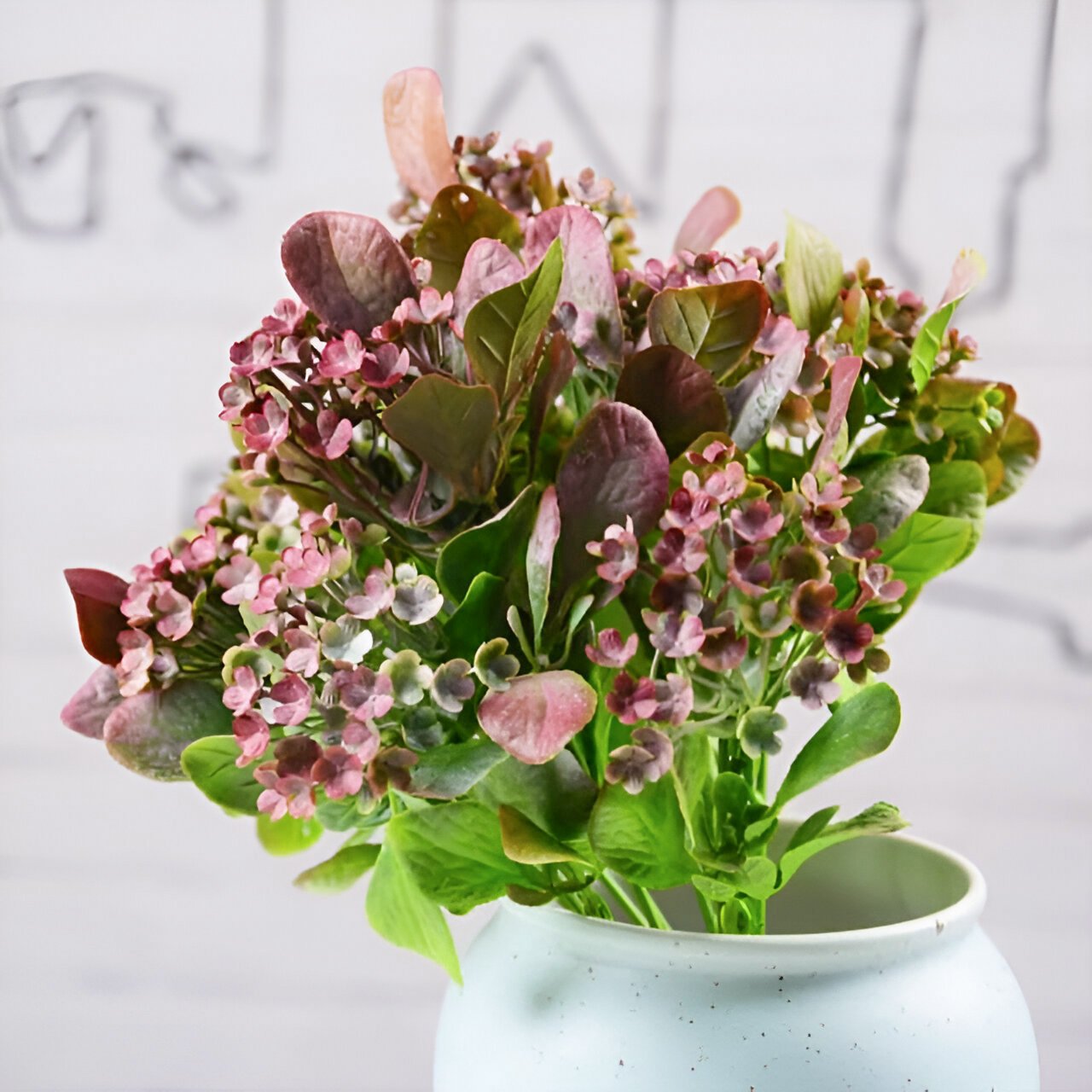 Kit 6 Plantas kalanchoe Artificial Flores Jardim Buquê 30cm