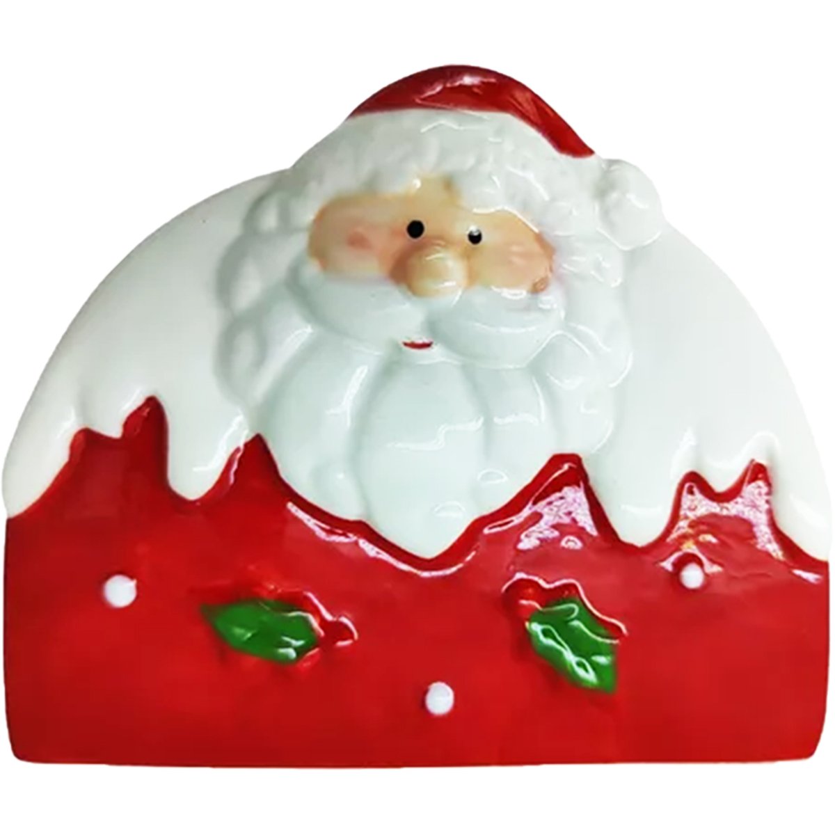 Kit 6 Porta Guardanapo Decorativo Papai Noel Natal Cerâmica