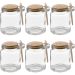 Kit 6 Pote Vidro Borossilicato Colher De Madeira Rolha 240ml