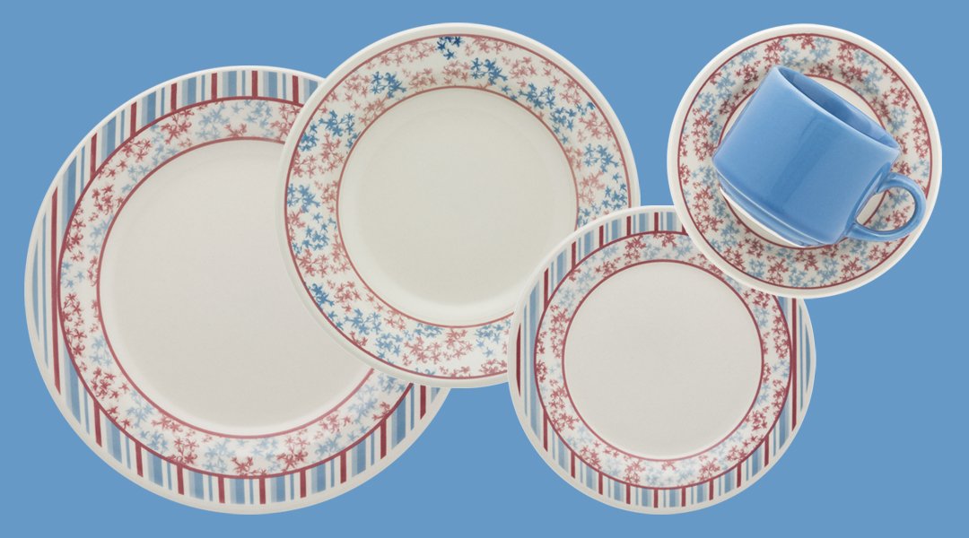 Kit 6 Pratos Fundos Donna Melissa Oxford Cerâmica 22cm