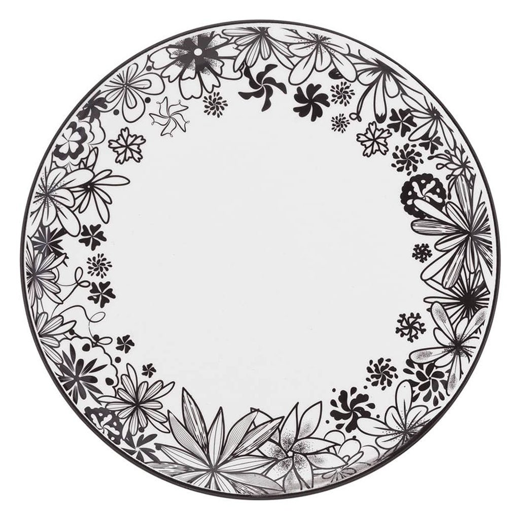Kit 6 Pratos Rasos Coup Floresta Negra Oxford® Porcelana 28cm