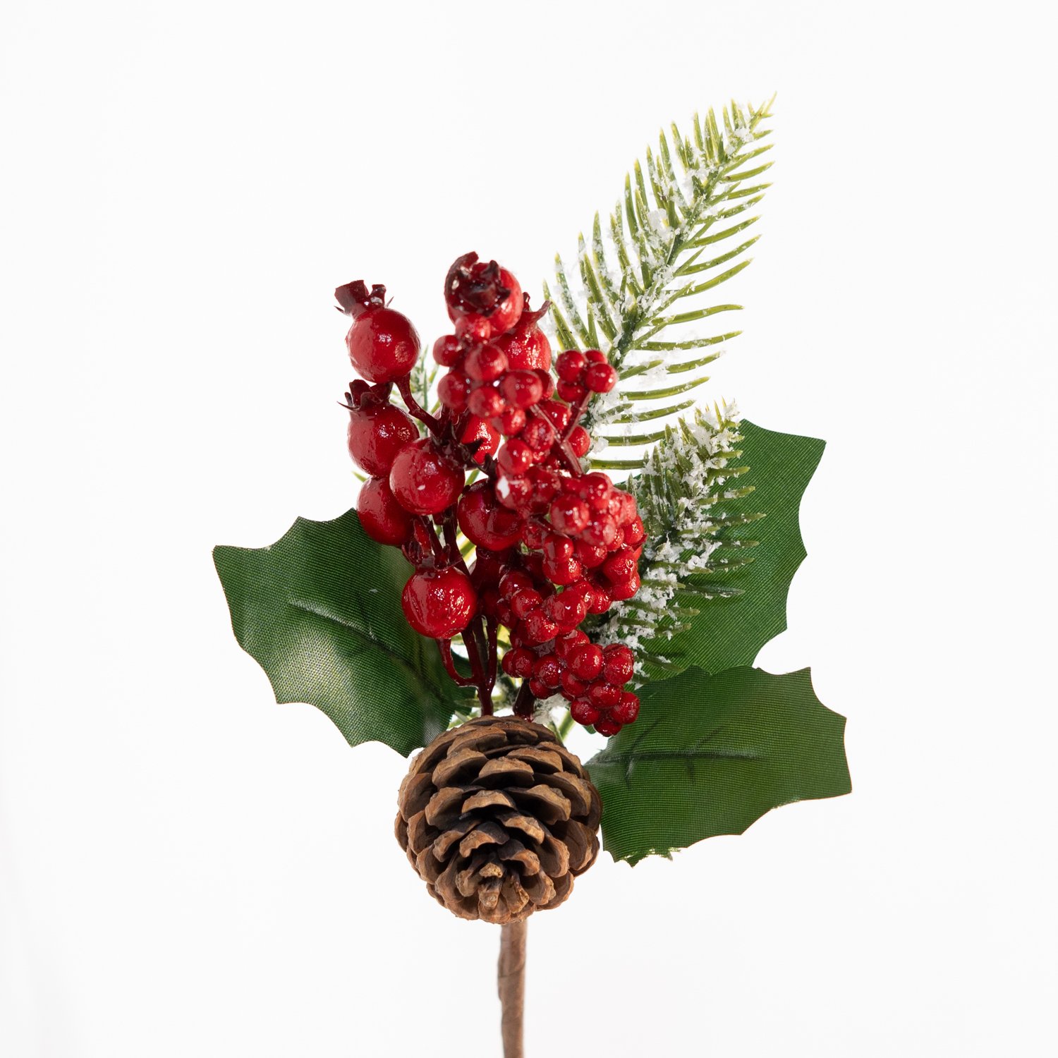 Kit 6 Ramo Artificial Frutas Vermelhas Decoração Natal 26cm