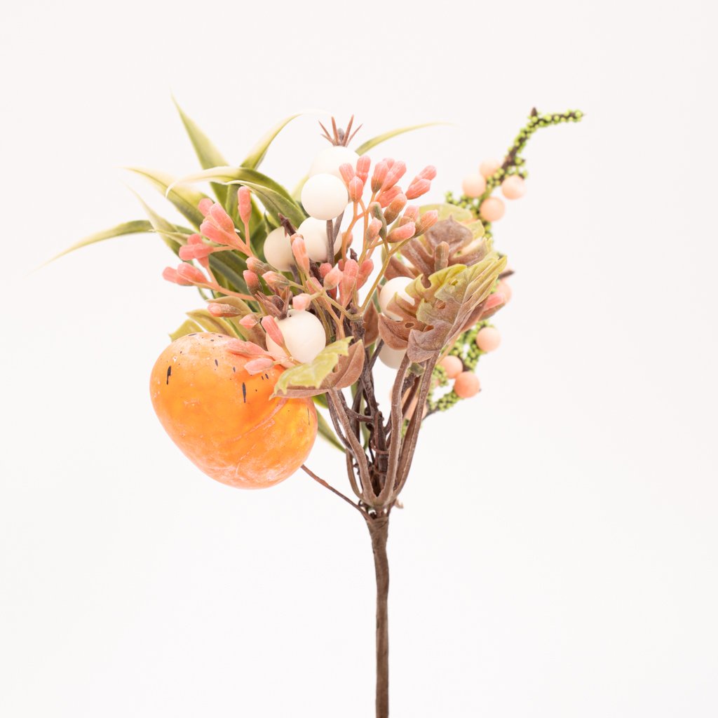 Kit 6 Ramos Artificiais de Páscoa Decoração Folhas e Ovinhos 23cm