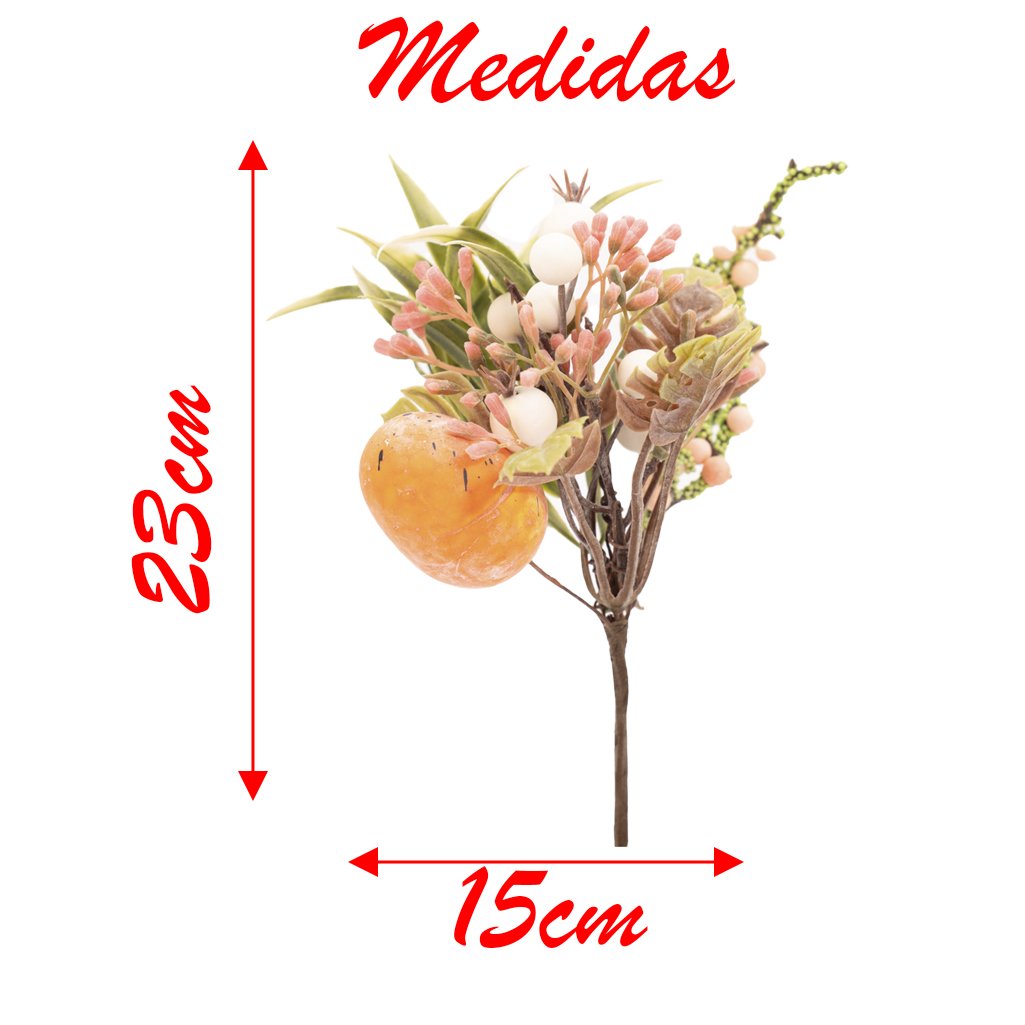 Kit 6 Ramos Artificiais de Páscoa Decoração Folhas e Ovinhos 23cm