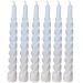 Kit 6 Vela Espiral Natalina Decoração Branco Torcida De 20cm
