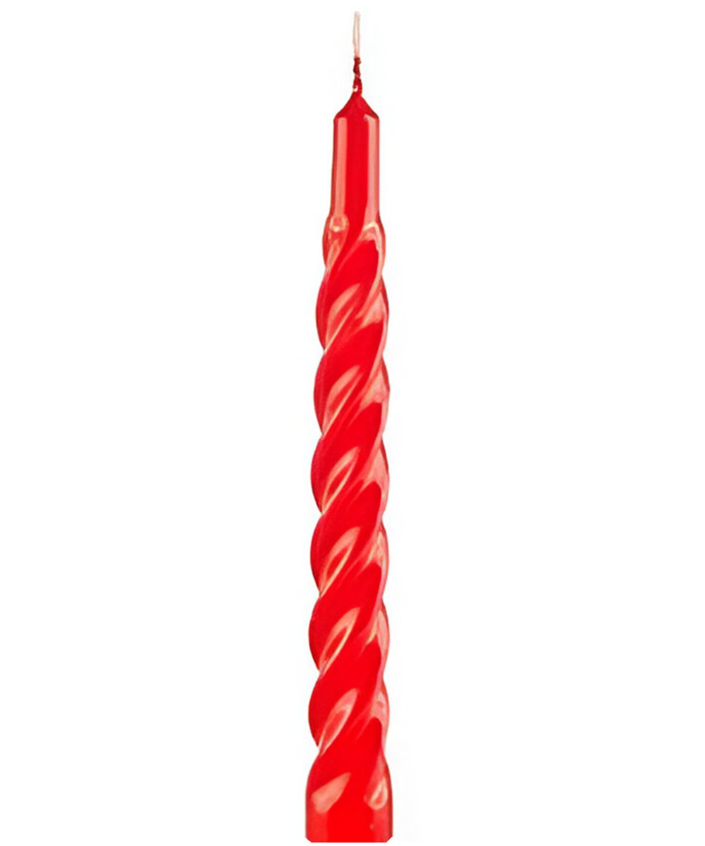Kit 6 Vela Espiral Natalina Decoração Vermelha Torcida 20cm