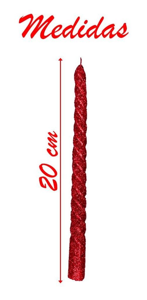 Kit 6 Velas Retorcidas De Natal Decorativa Com Glitter Prata