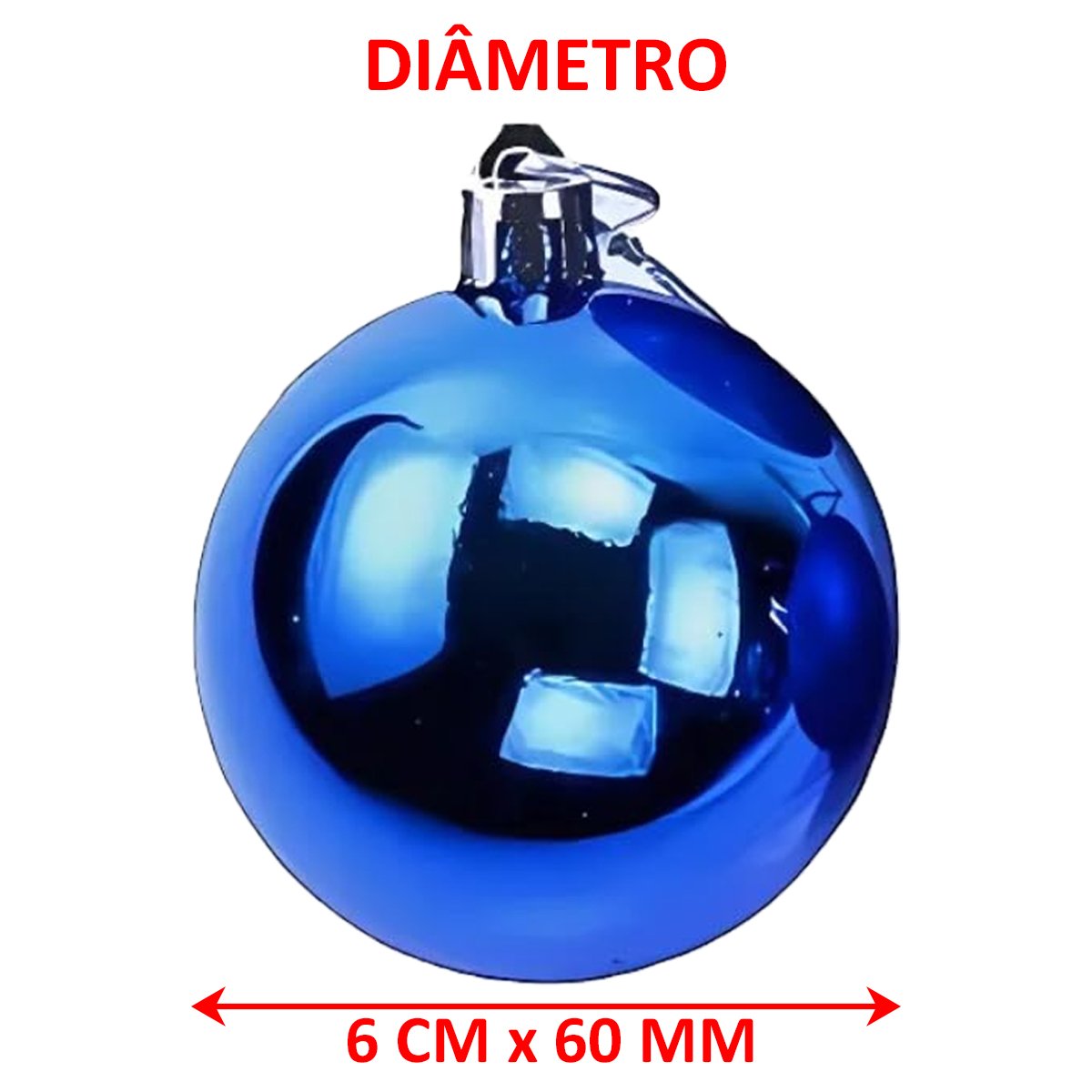 Kit 8 Bolas Azul Lisa Decoração Natalino Árvore Natal 60mm