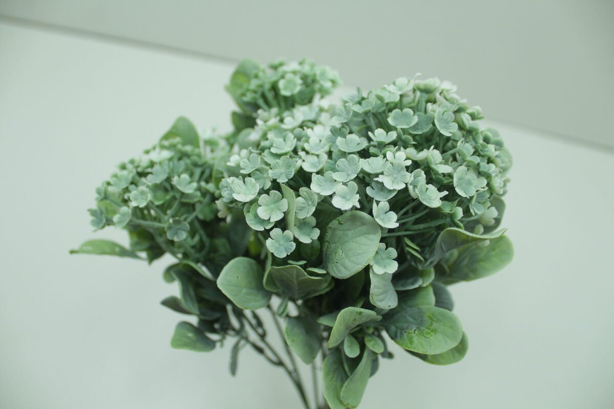 Kit 8 Plantas Kalanchoe Artificial Flor Branca Jardim 30cm