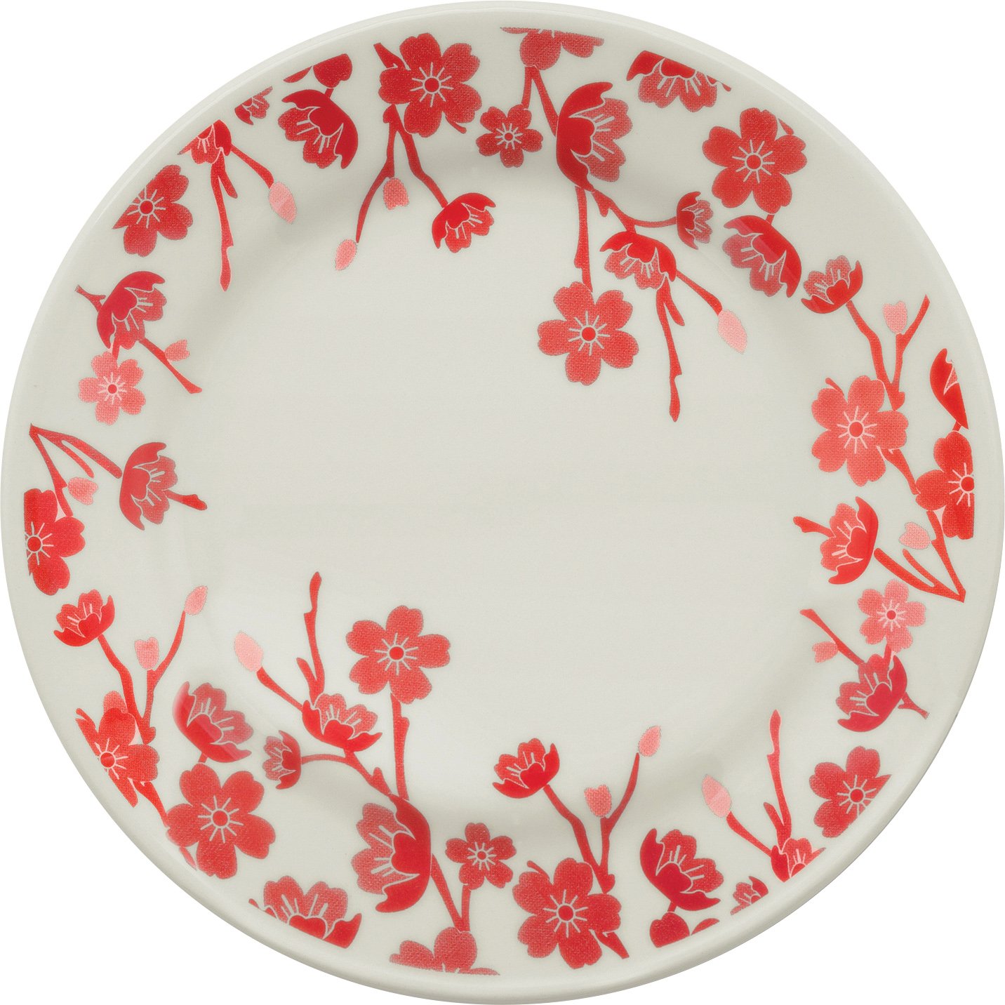 Kit 8 Pratos De Sobremesa Donna Jardim Oriental Oxford® Cerâmica 19cm