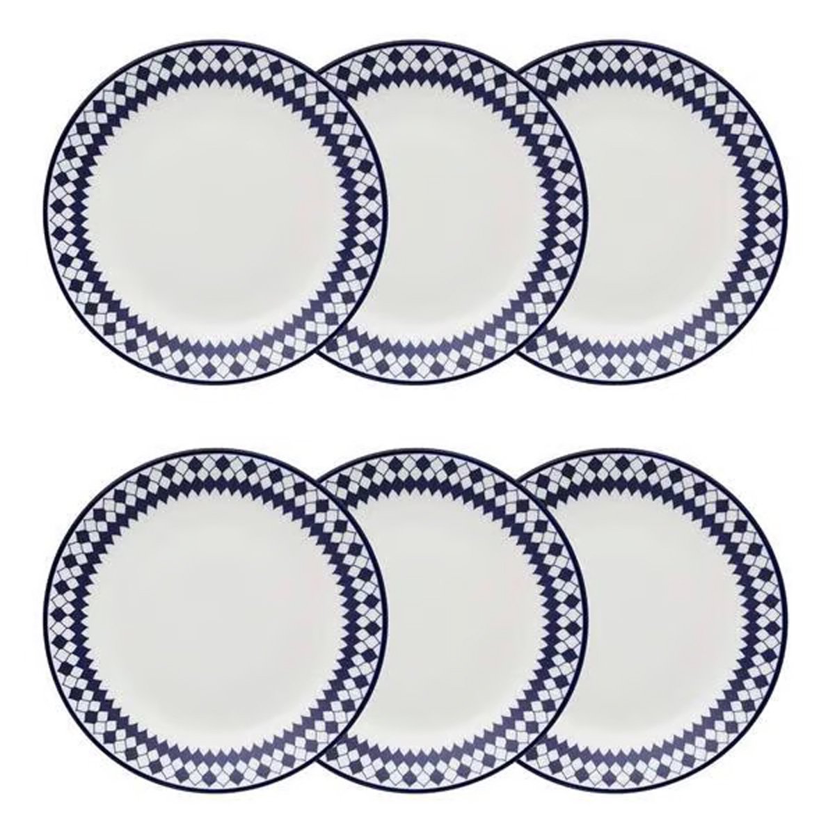 Kit 8 Pratos Fundos Coup Chess Oxford® Porcelana 24cm