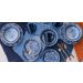 Kit 8 Pratos Fundos Unni Jeans Oxford® Cerâmica 20,5 Cm