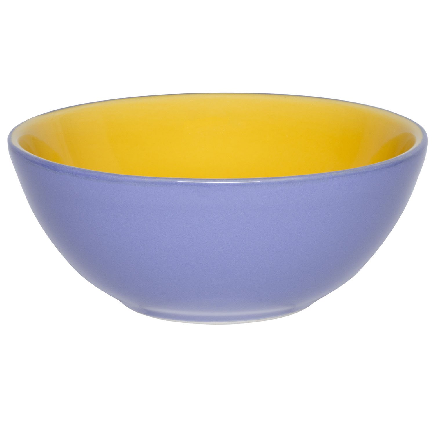 Kit 8 Tigelas Bowl Bicolor Amarelo E Azul Hortência Oxford® Cerâmica 600Ml