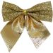 Kit 80 Enfeite Árvore Natal Laço Lacinho Gliter Dourado 6cm
