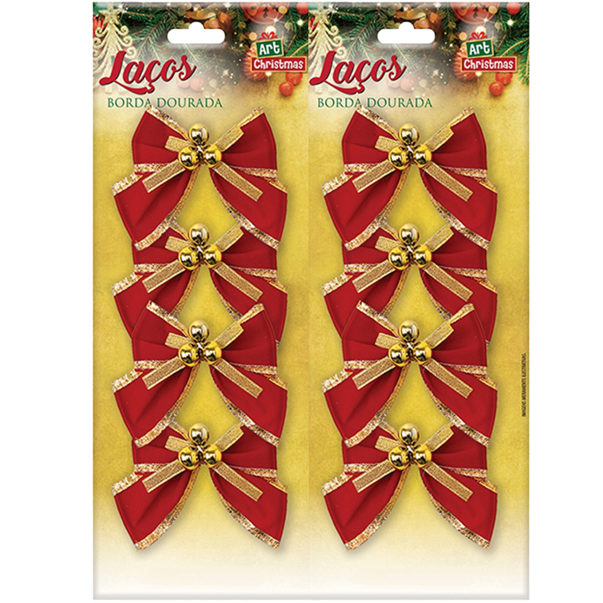 Kit 80 Laços De Bolinhas Natalino Pingentes Árvore Natal 6cm