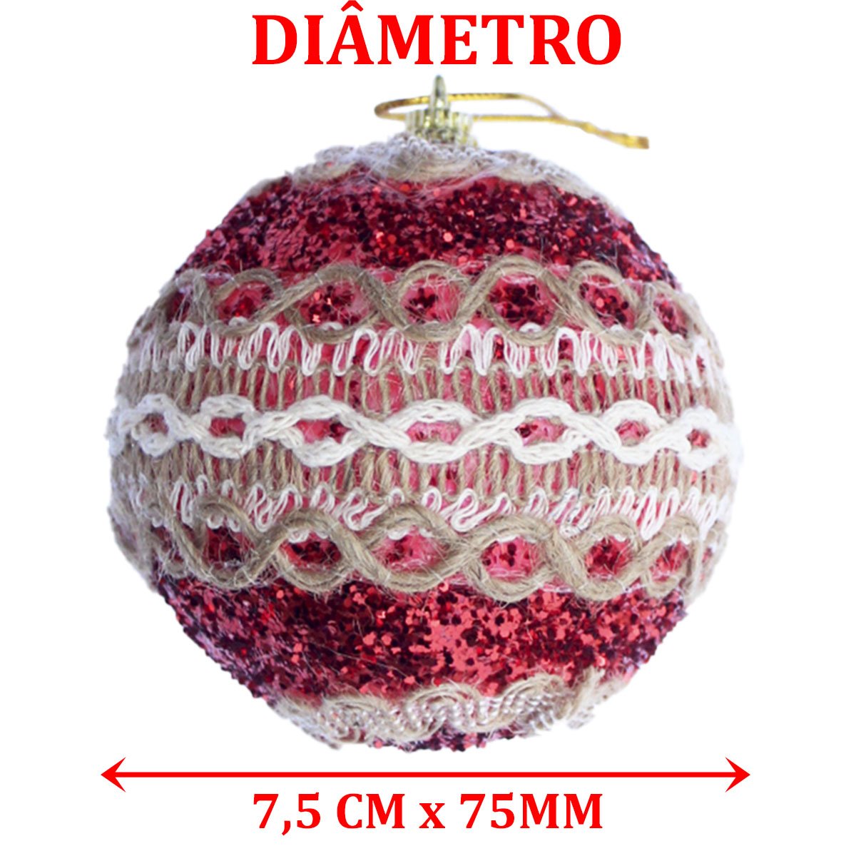 Kit 9 Bola Vermelha Natal Decoração Árvore De Natal De 75mm