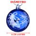 Kit 9 Bolas De Natal Árvore Natal Glitter Azul Enfeite 60mm
