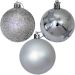 Kit 9 Bolas De Natal Árvore Natal Glitter Prata Enfeite 60mm