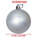 Kit 9 Bolas De Natal Árvore Natal Glitter Prata Enfeite 60mm
