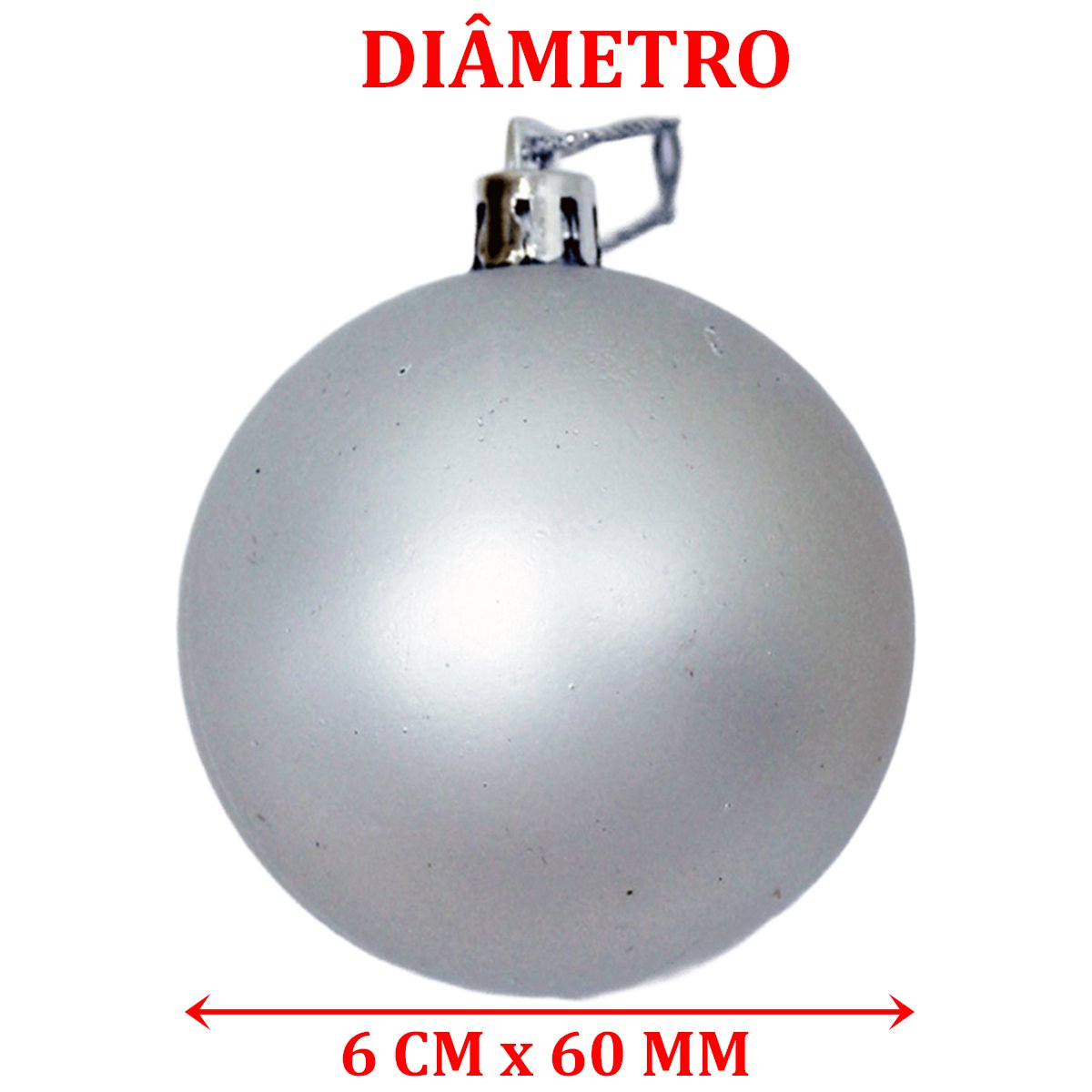 Kit 9 Bolas De Natal Árvore Natal Glitter Prata Enfeite 60mm