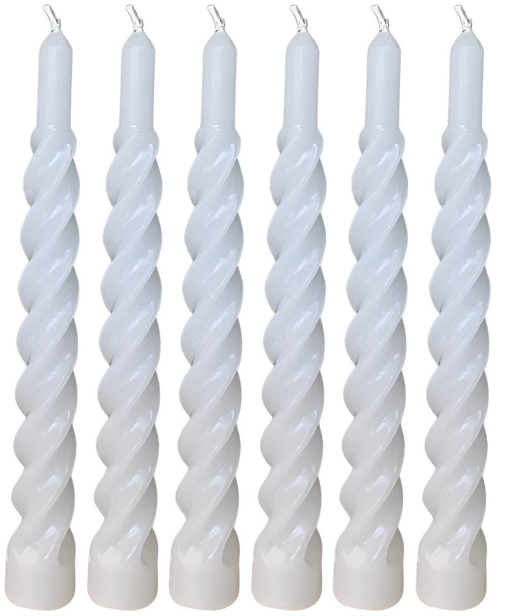 Kit 9 Vela Espiral Natalina Decoração Branco Torcida De 20cm