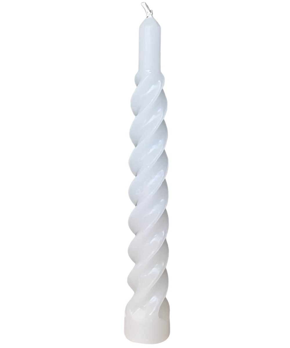 Kit 9 Vela Espiral Natalina Decoração Branco Torcida De 20cm