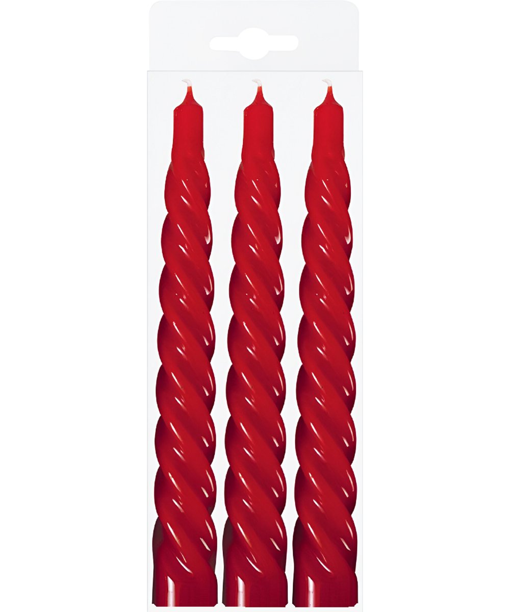 Kit 9 Vela Espiral Natalina Decoração Vermelha Torcida 20cm