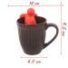 Kit Caneca Itália Colours Marrom Alto Relevo Cerâmica 350ml E Boneco Infusor de Chá Silicone