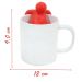 Kit Caneca Reta Colours Branca Cerâmica 330ml E Boneco Infusor de Chá Silicone