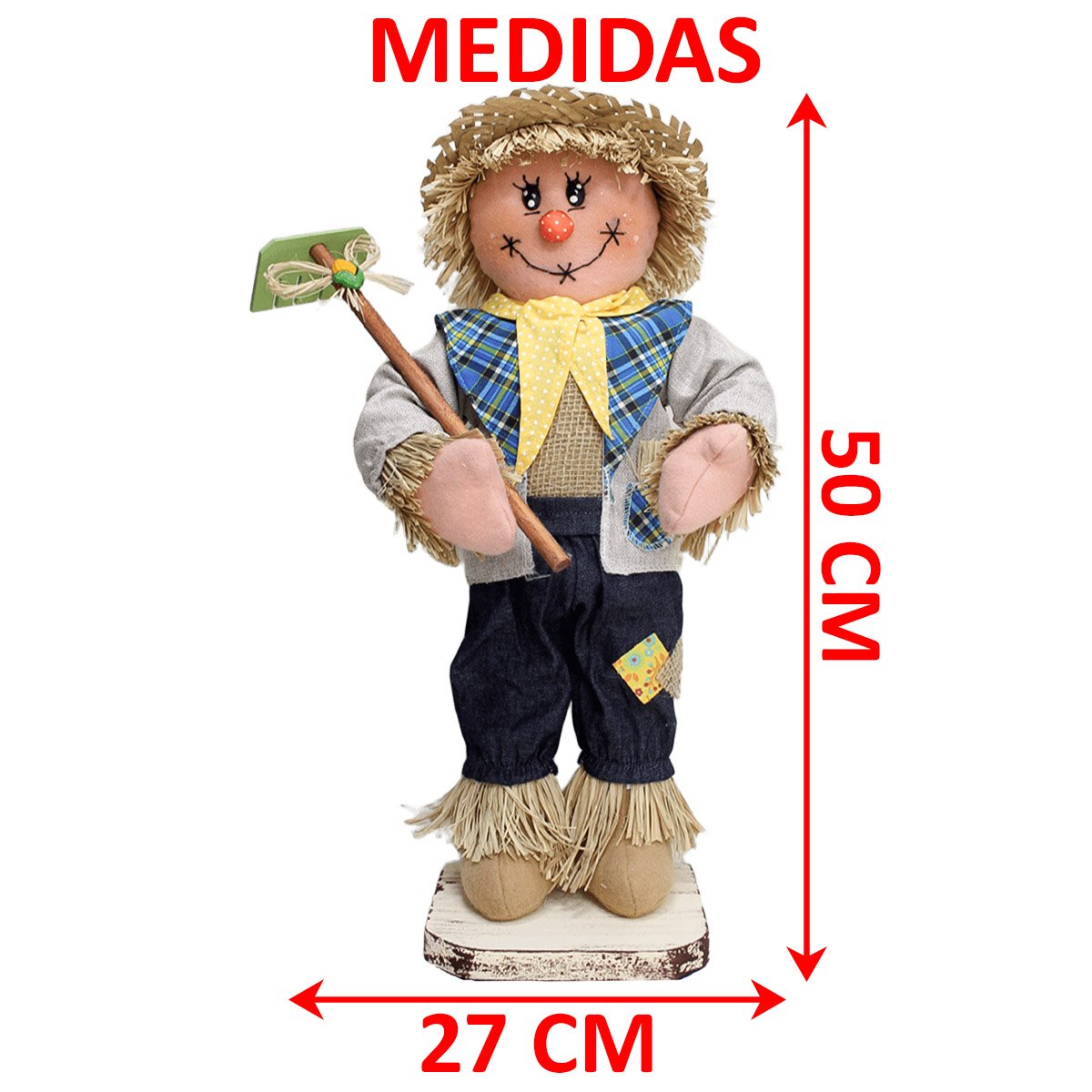 Kit Casal Espantalhos Festa Junina Fazenda Xará Sítio 50cm