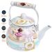 Kit Chaleira 2,5L Bule 1,2L Cake Esmaltados Indução Vintage