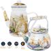 Kit Chaleira 2,5L Bule 1,2L Italy Esmaltados Indução Vintage