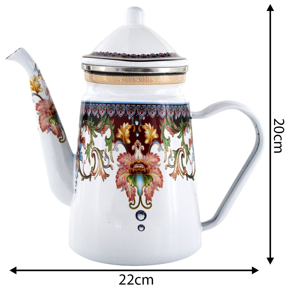 Kit Chaleira 2,5l Bule 1,2l Aço Esmaltada Indiana
