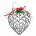 Kit Conjunto 6 Peças Decoração Enfeite Bola Coração Árvore Natal Prata Glitter Natalina 11,5cm