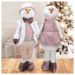 Kit Dupla Boneco Natal Boneco De Neve Rosa Natalino
