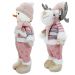 Kit Dupla Boneco Natal Rena Boneca de Neve Rosa Natalina Tecido 44,5cm