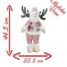 Kit Dupla Boneco Natal Rena Boneca de Neve Rosa Natalina Tecido 44,5cm