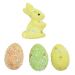 Kit Enfeites Decorativos Páscoa 3 Coelhinhos Com Ovos Decorados