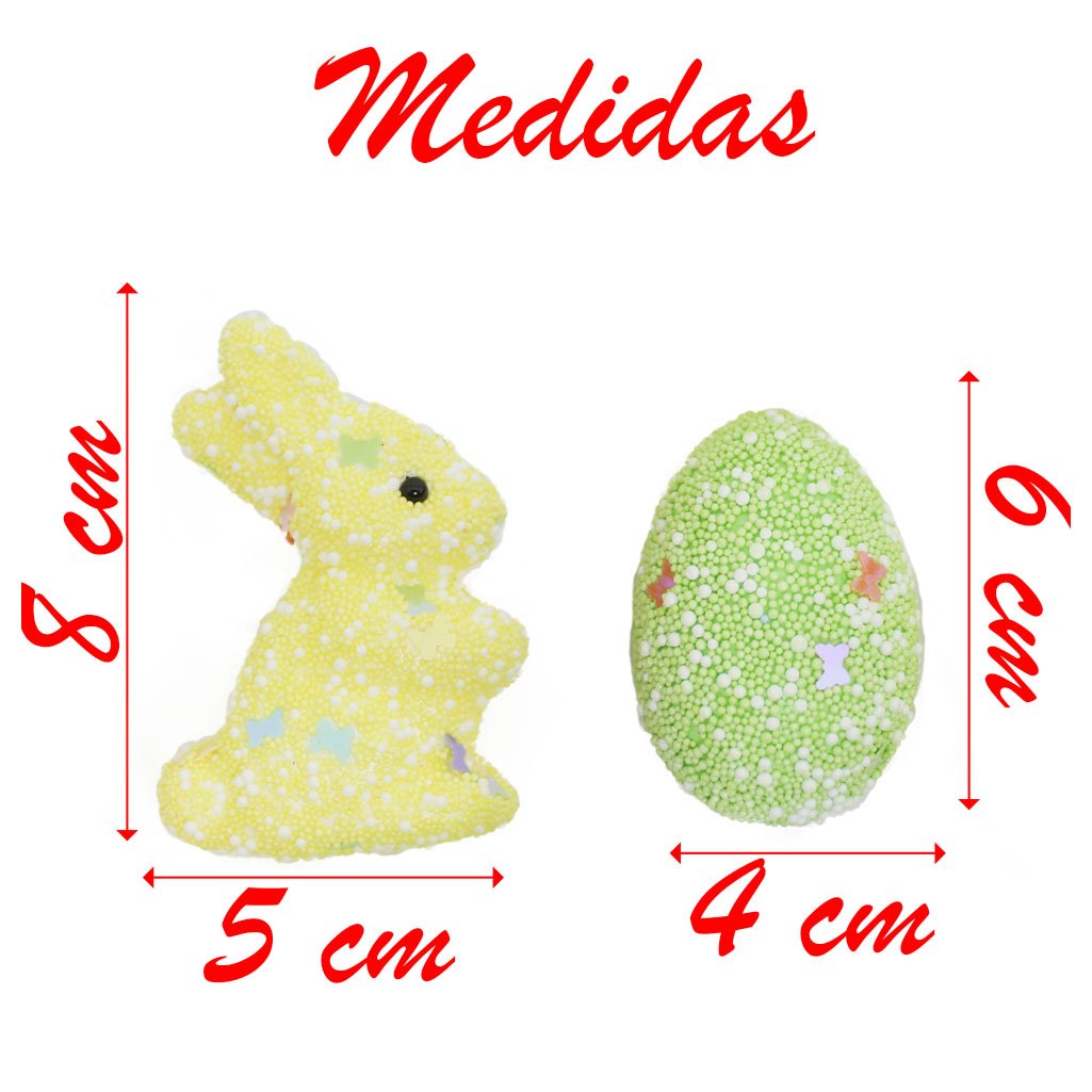 Kit Enfeites Decorativos Páscoa 9 Coelhinhos Com Ovos Decorados