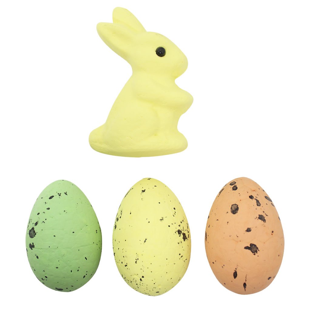 Kit Enfeites Decorativos Páscoa 9 Coelhinhos Com Ovos Decorados