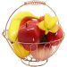Kit Fruteira Redonda Com 12pçs Frutas Artificial Em Isopor