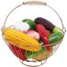 Kit Fruteira Redonda Com 12pçs Legumes Artificiais Em Isopor