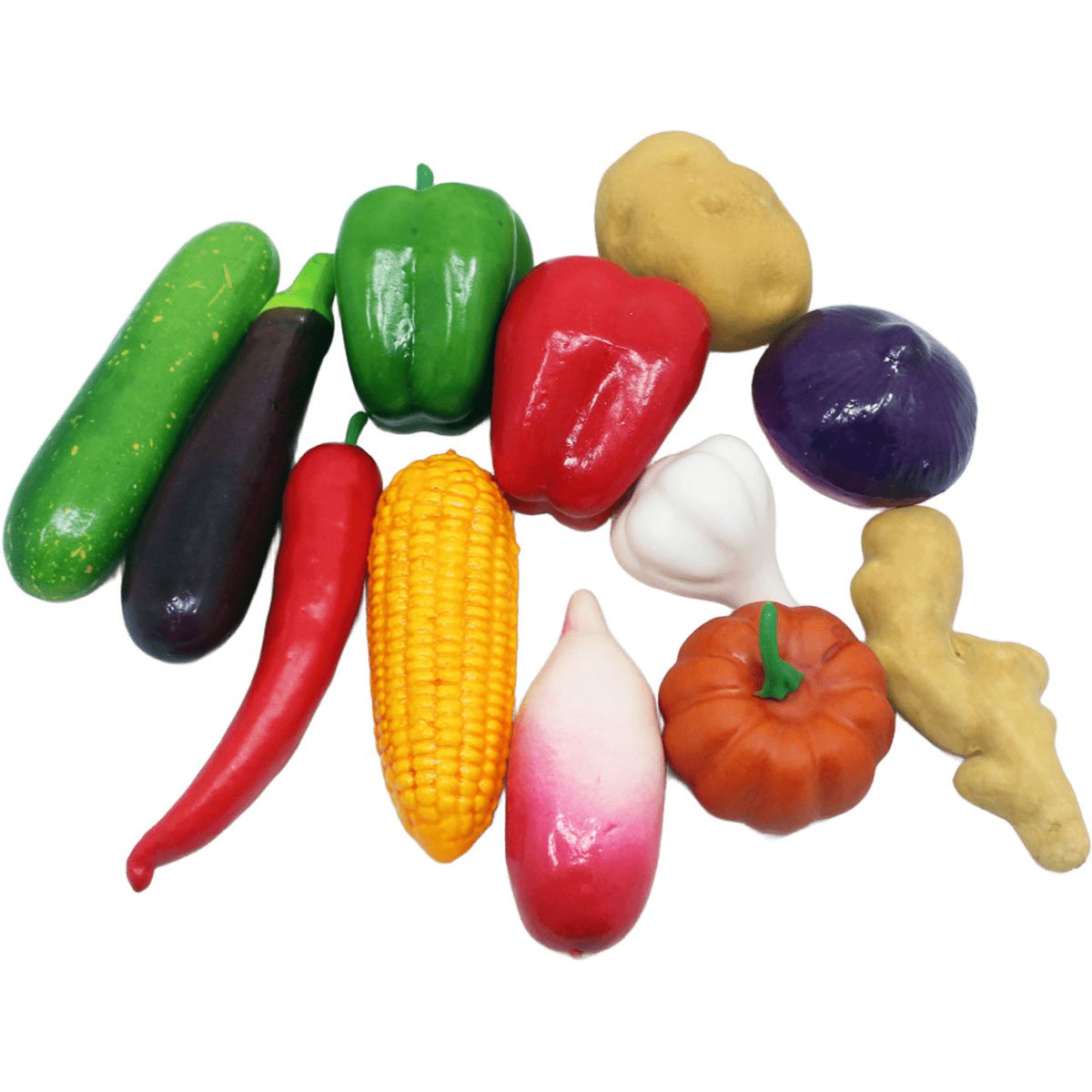Kit Fruteira Redonda Com 12pçs Legumes Artificiais Em Isopor