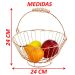 Kit Fruteira Redonda Com 12pçs Legumes Artificiais Em Isopor