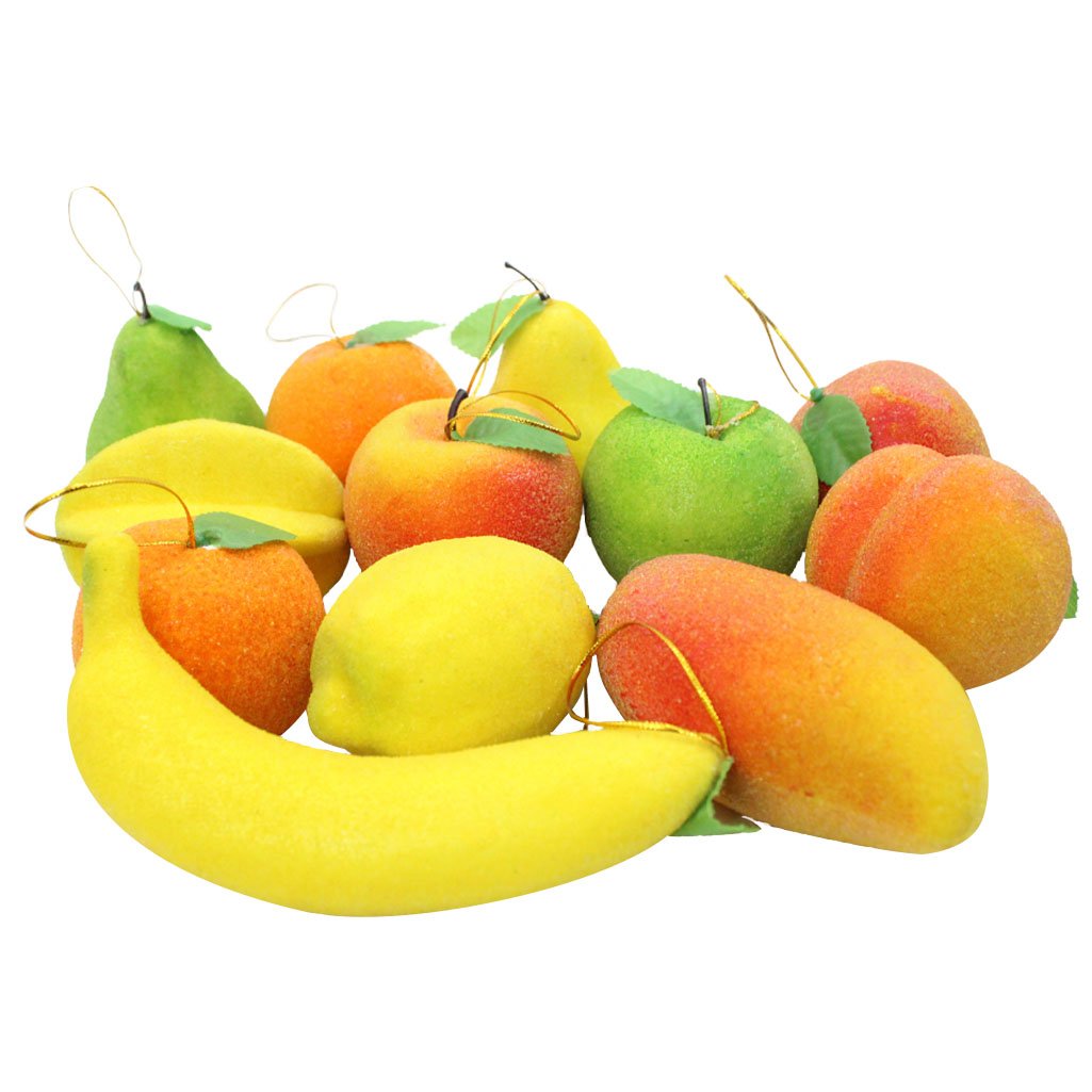 Kit Fruteira Redonda Com Frutas Artificial 12pçs Em Isopor