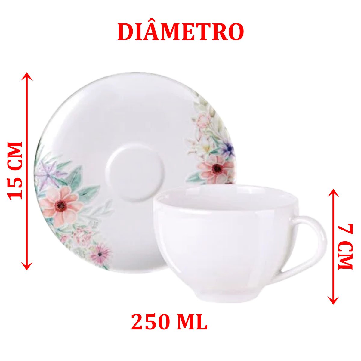 Kit Jogo De Café Lanche 6 Pessoas 12Pçs Floratta Tramontina