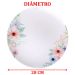 Kit Jogo De Prato Raso Jantar 4 Pessoas 4Pçs Floratta 28cm