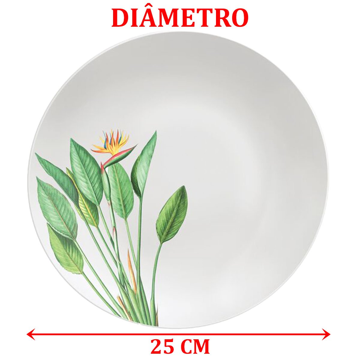 Kit Jogo De Prato Raso Jantar 8 Pessoas 8Pçs Graziela 25cm